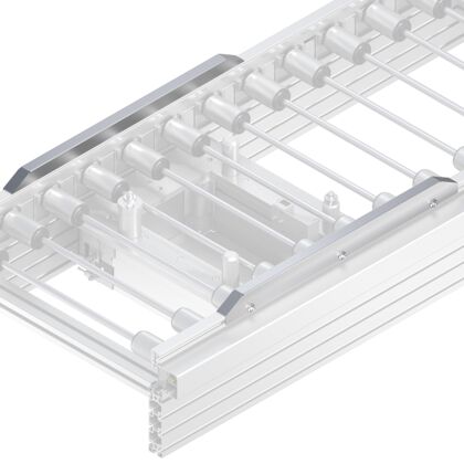 Covers of lateral guides for positioning units