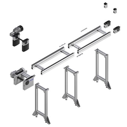 Components of the accumulation roller chain conveyor units