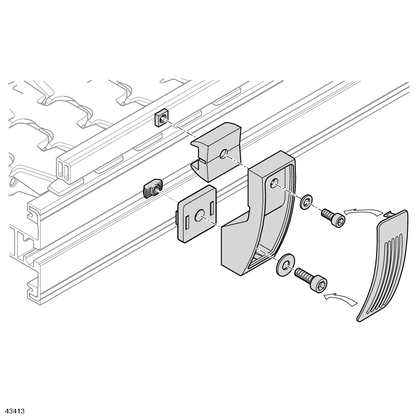 Holder for lateral guides, fixed VarioFlow belt