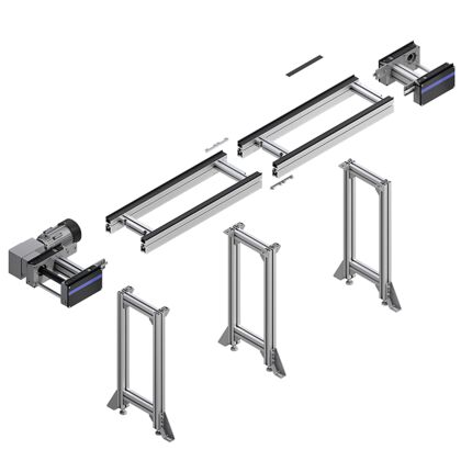 Components of belt and toothed belt conveyor units